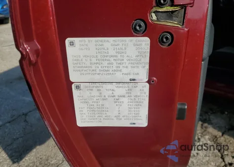 1993 Chevrolet Camaro Z28 from USA, damaged, VIN 2G1FP22P4P2128447